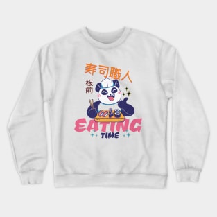 Panda Eating Time Design for food lovers Crewneck Sweatshirt